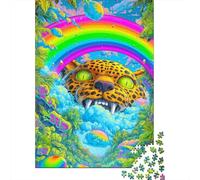 1000 Pieces Puzzles for Teenagers Rainbow Leopard Jungle Adult Puzzles Relaxing Games Precision Cutting Unique Birthday And Gifts 38x26cm/1000pcs