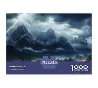 1000 Pieces Puzzles for Teenagers Rainy Mountain Thunder Puzzle for Adults Hands-on Game Hand Speed Race Unique Birthday And Gifts 38x26cm/1000pcs