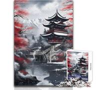 1000 Pieces Puzzles for Teenagers Red Moon Japan Hand Speed Race Relaxing Games for And from 14 Years And over (size 38x26cm)