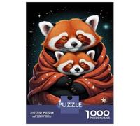 1000 Pieces Puzzles for Teenagers Red Pandas Snuggled in Star Blanket Puzzle for Adults Hands-on Game Hand Speed Race Unique Birthday And Gifts 38x26cm/1000pcs