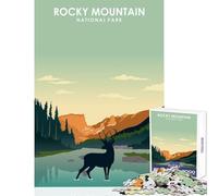 1000 Pieces Puzzles for Teenagers Rocky Mountains Park Puzzle For Teenagers Hand Speed Race Difficult And Challenge Family Fun & Game Night (38x52cm)