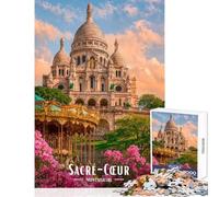 1000 Pieces Puzzles for Teenagers Sacré-Cœur Basilica, Montmartre, Paris Educational Games Enhance Memory Toy Wall Decor Unique Birthday And Gifts (38x52cm)