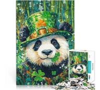 1000 Pieces Puzzles for teenagers Saint Patrick's Day Panda Intellektuelles Spiel Tolle Geschenke und Spielzeuge38x26cm