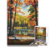 1000 Pieces Puzzles for Teenagers Sam Houston Forest National Park Family Fun & Game Night Analysis And Logic Birthday Gift Size 50x75cm