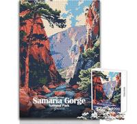 1000 Pieces Puzzles for Teenagers Samaria Gorge National Park Greece Family Fun & Game Night Analysis And Logic Birthday Gift Size 38x52cm