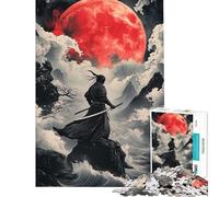 1000 Pieces Puzzles for Teenagers Samurai Under Blood Moon Adult Puzzles Relaxing Games Improve Memory Deal As Gifts for The Whole Family (Size 50x75cm)