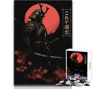 1000 Pieces Puzzles for Teenagers Samurai Warrior with Rising Sun Ideal Peaceful Indoor Pastime Superior Precision Cut Play Toy Size 38x52cm