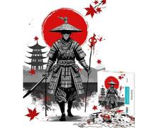 1000 Pieces Puzzles for Teenagers Samurai Warrior with Sword And Staff Toy Intellectual Game Educational Games Stress Reliever Birthday Gifts (Size 38x52cm)