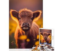 1000 Pieces Puzzles for Teenagers Scottish Highland Cows Puzzle For Teenagers Difficult Hard Help The Brain Exercise Christmas Birthday Gifts (38x52cm)