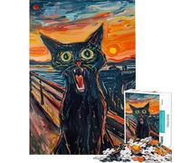 1000 Pieces Puzzles for Teenagers Screaming Cat Help The Brain Exercise For Family Fun Educational Games for 14+ Puzzle Game Offered (38x26cm)