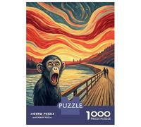 1000 Pieces Puzzles for Teenagers Screaming Monkey on A Bridge Adult Jigsaw Toy Wall Decor Perfect Decoration Unique Birthday And Gifts 38x26cm/1000pcs