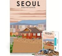 1000 Pieces Puzzles for Teenagers Seoul South Korea Sharp Cut Art Cognitive Play Gift Calm Play Time Xmas Decor Gift(38x26cm)