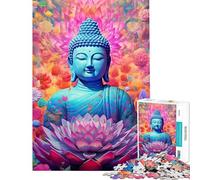1000 Pieces Puzzles for Teenagers Serene Buddha Jigsaw for Adults Brain Teaser Game Pattern Assembly Help The Brain Exercise (Size 38x26cm)