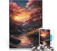 1000 Pieces Puzzles for teenagers Serene Sakura Twilight Denksportaufgabe für Künstlersammlung, Bildende Kunst75x50cm
