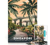 1000 Pieces Puzzles for Teenagers Singapore Gardens by The Bay Sharp Cut Craft Cognitive Fun Play Idle Time Game Christmas Home Art (38x52cm)