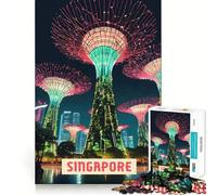 1000 Pieces Puzzles for Teenagers Singapore Sharp Cut Art Cognitive Play Gift Calm Play Time Xmas Decor Gift (38x52cm)