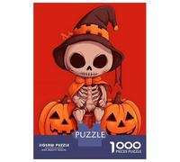 1000 Pieces Puzzles for Teenagers Skeleton Witch on Pumpkins Jigsaw Puzzle Hands-on Game Staycation Kill Time Unique Birthday And Gifts 70x50cm/1000pcs