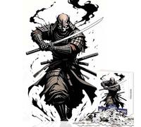 1000 Pieces Puzzles for Teenagers Skull Samurai Warrior with Katana Puzzle For Teenagers Improve Memory for Birthday, Chrismas Birthday Present, Gifts, (38x52cm)