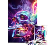 1000 Pieces Puzzles for Teenagers Skull with Rolling Papers Art Help The Brain Exercise For Family Fun Educational Games for 14+ Puzzle Game Offered (38x52cm)