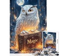 1000 Pieces Puzzles for Teenagers Snowy Owl And Magic Book Hands-on Game Difficult Challenge Educational Toy Improving Love between Couples (38X26CM)