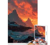 1000 Pieces Puzzles for Teenagers Spaceship Unknown Planet Adult Jigsaw Puzzles Pattern Assembly Fun Activities at Home Christmas Birthday Gifts (38x52cm)