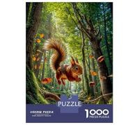1000 Pieces Puzzles for Teenagers Squirrel Leaping in Forest Jigsaws for Adults Brain Teaser Game But Fun And Humorous Deal As Gifts for The Whole Family 70x50cm/1000pcs
