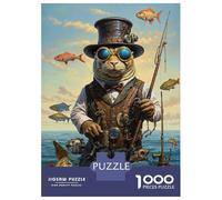 1000 Pieces Puzzles for Teenagers Steampunk Seal Fisherman Jigsaws for Adults Brain Teaser Game But Fun And Humorous Deal As Gifts for The Whole Family 52x38cm/1000pcs