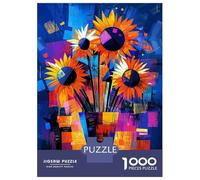 1000 Pieces Puzzles for Teenagers Sunflowers - Van Gogh Reimagined in Vibrant Abstract Jigsaws for Adults Brain Teaser Game But Fun And Humorous Deal As Gifts for The Whole Family 38x26cm/1000pcs