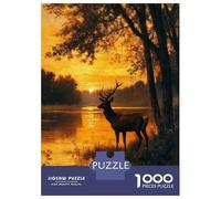 1000 Pieces Puzzles for Teenagers Sunset Deer Jigsaws for Adults Brain Teaser Game But Fun And Humorous Deal As Gifts for The Whole Family 38x26cm/1000pcs
