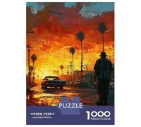 1000 Pieces Puzzles for Teenagers Sunset Drive Art Puzzle for Adults Hands-on Game Hand Speed Race Unique Birthday And Gifts 38x26cm/1000pcs