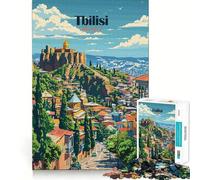 1000 Pieces Puzzles for Teenagers Tbilisi, Georgia Travel Poster Sharp Cut Craft Cognitive Fun Play Idle Time Game Christmas Home Art (50x75cm)