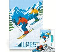 1000 Pieces Puzzles for Teenagers The Alps Mountains - Winter Sports Sharp Cut Craft Cognitive Fun Play Idle Time Game Christmas Home Art (50x75cm)