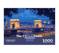 1000 Pieces Puzzles for Teenagers The Chain Bridge Budapest Illustration Adult Jigsaw Puzzle Relaxing Games Home Decoration Deal As Gifts for The Whole Family 38x26cm/1000pcs