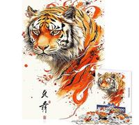 1000 Pieces Puzzles for Teenagers The Face of A Tiger Educational Games Learning Educational Toy Wall Decor Improving Love between Couples (38X26CM)