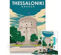 1000 Pieces Puzzles for Teenagers Thessaloniki Greece Sharp Cut Art Cognitive Play Gift Calm Play Time Xmas Decor Gift (50x75cm)