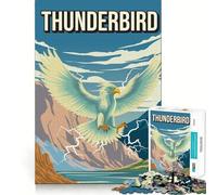 1000 Pieces Puzzles for Teenagers Thunderbird Cryptid Cryptozoology Poster Sharp Cut Craft Cognitive Fun Play Idle Time Game Christmas Home Art (38x52cm)