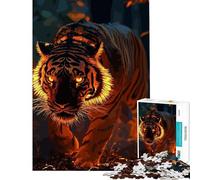 1000 Pieces Puzzles for Teenagers Tiger Fire Help The Brain Exercise Learning Educational Toy Wall Decor Suitable for People Aged 14 And Above (38X52cm)