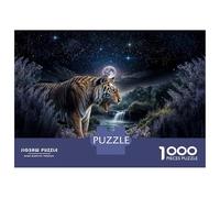 1000 Pieces Puzzles for Teenagers Tiger Under Moonlight Adult Jigsaw Puzzle Relaxing Games Home Decoration Deal As Gifts for The Whole Family 38x26cm/1000pcs