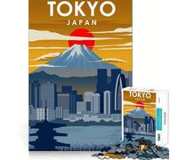 1000 Pieces Puzzles for Teenagers Tokyo Japan Travel Poster Sharp Cut Art Cognitive Play Gift Calm Play Time Xmas Decor Gift (38x52cm)