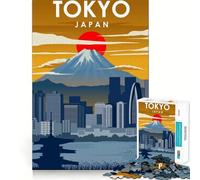 1000 Pieces Puzzles for Teenagers Tokyo Japan Travel Poster Sharp Cut Craft Cognitive Fun Play Idle Time Game Christmas Home Art(38x26cm)