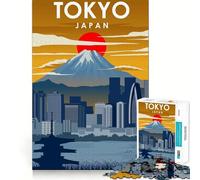 1000 Pieces Puzzles for Teenagers Tokyo Japan Travel Poster Sharp Cut Craft Cognitive Fun Play Idle Time Game Christmas Home Art (50x75cm)