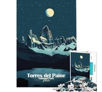 1000 Pieces Puzzles for Teenagers Torres Del Paine National Park Practical Game Brain Intelligence Challenge Addictive Toys Great Gifts Presents for Women (Size 38x52cm)