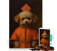 1000 Pieces Puzzles for Teenagers Toy Poodle The Pope Sharp Cut Craft Cognitive Fun Play Idle Time Game Christmas Home Art(38x26cm)