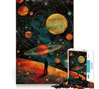 1000 Pieces Puzzles for Teenagers Traveller Planets Sharp Cut Craft Cognitive Fun Play Idle Time Game Christmas Home Art (38x52cm)