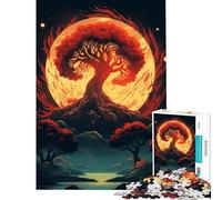 1000 Pieces Puzzles for Teenagers Tree of Life Moonshine Help The Brain Exercise Learning Educational Toy Wall Decor Suitable for People Aged 14 And Above (38X52cm)