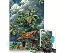 1000 Pieces Puzzles for Teenagers Tropical Hut by The Sea Sharp Cut Craft Cognitive Fun Play Idle Time Game Christmas Home Art (38x52cm)
