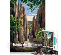1000 Pieces Puzzles for Teenagers Tsingy De Bemaraha National Park, Madagascar Sharp Cut Craft Cognitive Fun Play Idle Time Game Christmas Home Art (50x75cm)