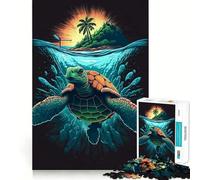 1000 Pieces Puzzles for Teenagers Turtle Island Sharp Cut Art Cognitive Play Gift Calm Play Time Xmas Decor Gift (38x52cm)