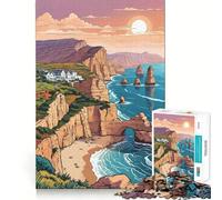 1000 Pieces Puzzles for Teenagers Twelve Apostles Coast Sharp Cut Art Cognitive Play Gift Calm Play Time Xmas Decor Gift (50x75cm)