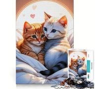 1000 Pieces Puzzles for Teenagers Two Little Cat Sharp Cut Craft Cognitive Fun Play Idle Time Game Christmas Home Art(38x26cm)